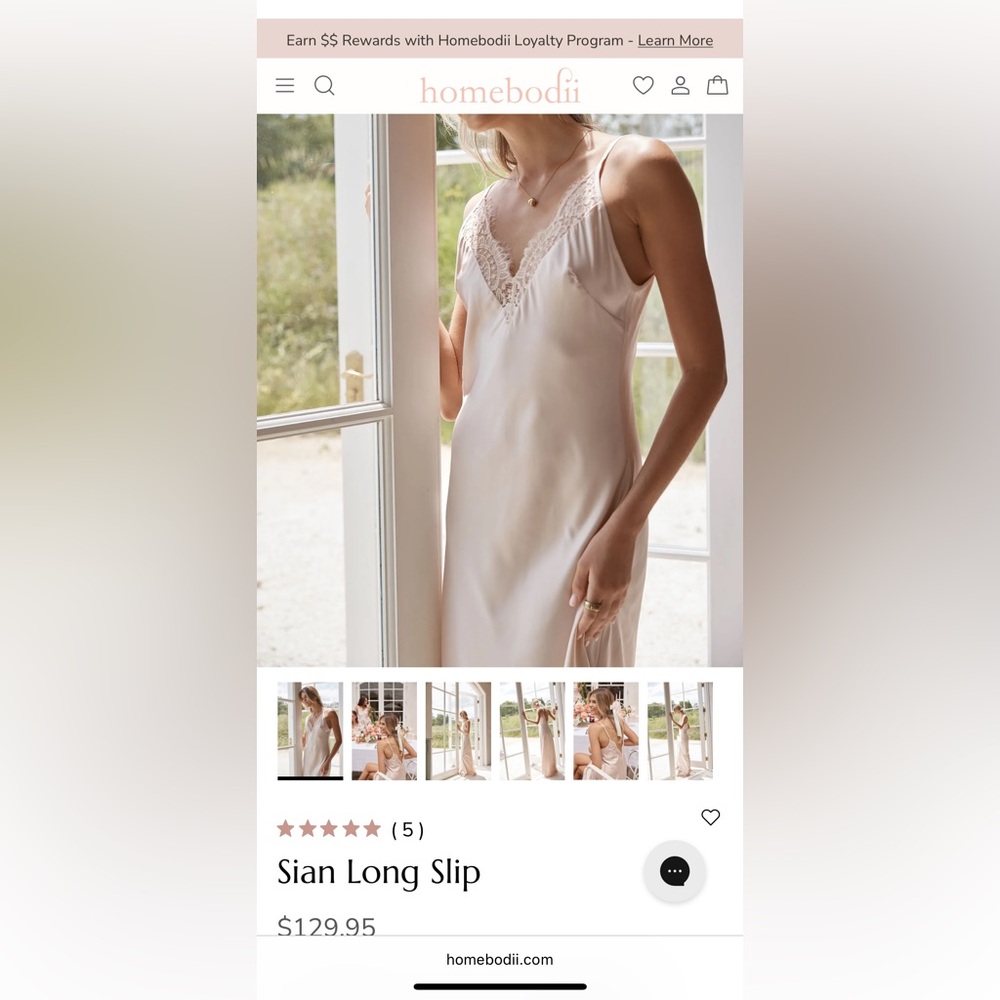 Homebodii Sian Long Slip Dress - Cream